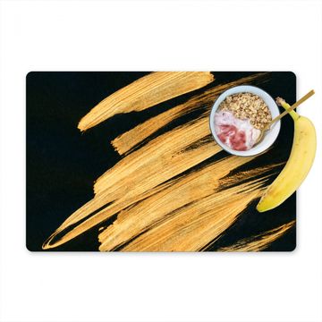 Placemat vinyl - Gouden Streken: Penseelslag en Elegantie
