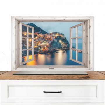 Spatscherm Aluminium - Middellandse Zee Schoonheid bij Schemer