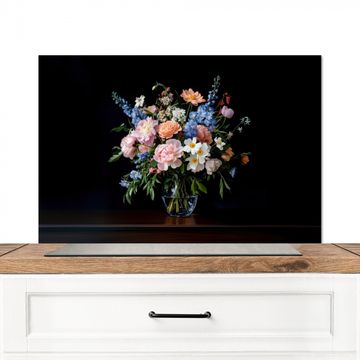 Spatscherm Aluminium - Pastel - Bloemen - Glazen - Vaas