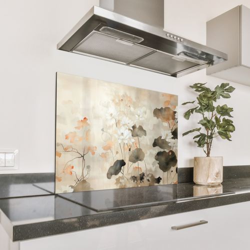 Spatscherm Aluminium - Bloemen - Japandi - Wabi sabi