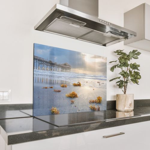 Spatscherm Aluminium - Zonsondergang bij de Pier