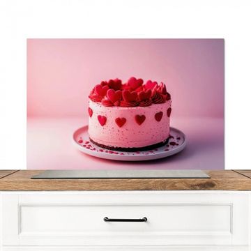 Spatscherm Aluminium - Taart - Hart - Roze