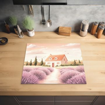 Inductie beschermer - Lavendelveld - Huis - Paars