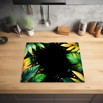 Inductie beschermer - Bladeren - Groen - Geel - Verf - Jungle
