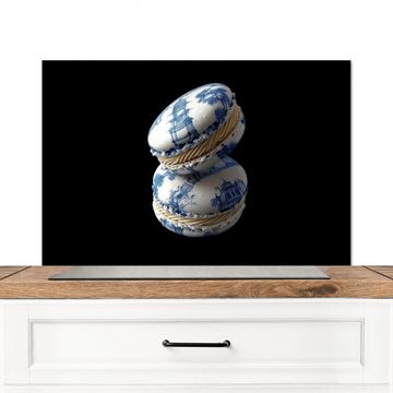 Spatscherm Aluminium - Eten - Macarons - Delfts blauw - Koekjes
