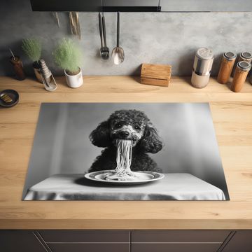 Inductie beschermer - Poedel - Hond - Zwart - Wit - Schattig - Pasta
