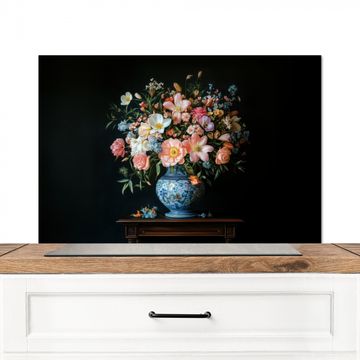 Spatscherm Aluminium - Roze - Bloemen - Vaas - Kleuren