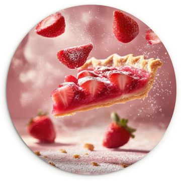 Muurcirkel - Aardbei - Taart- Eten - Roze