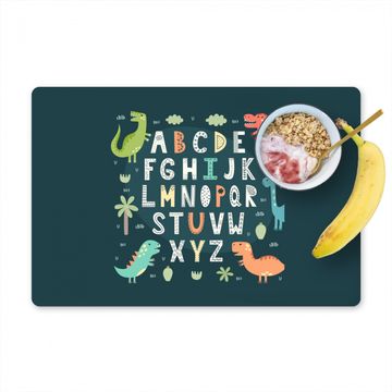 Placemat vinyl - Illustratie alfabet en dinosaurussen