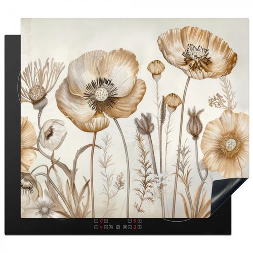 Inductie beschermer - Bloemen - Beige - Natuur - Illustratie