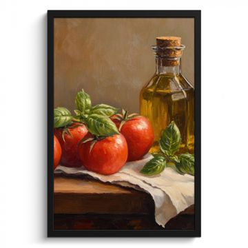 Poster met lijst - Tomaten - Olijfolie - Stilleven