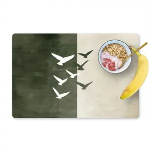 Placemat vinyl - Japandi - Vogel - Groen