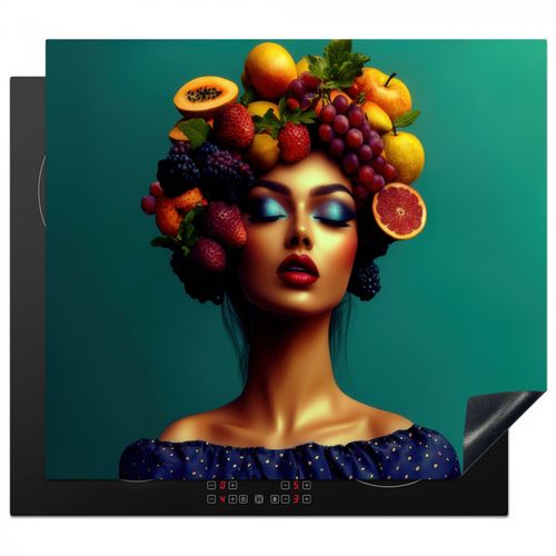 Inductie beschermer - Vrouw - Hoodtooi - Tropisch - Fruit - Druiven