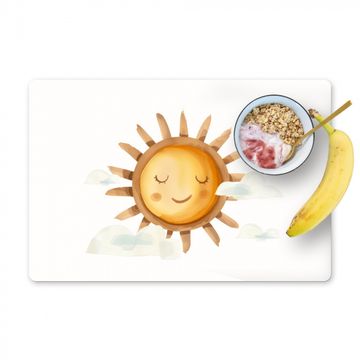 Placemat vinyl - Zon - Wolken - Pastel kleuren