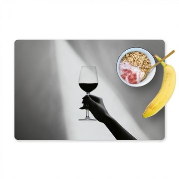 Placemat vinyl - Lichtinval - Wijn - Rood - Glas