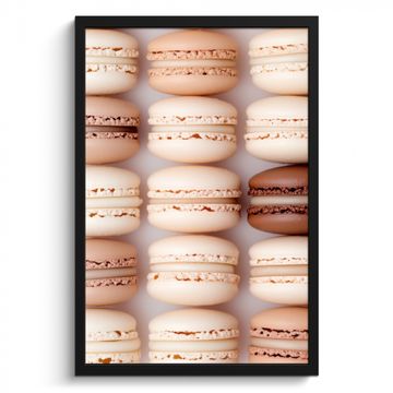 Poster met lijst - Macarons - Beige - Bruin