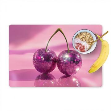 Placemat vinyl - Glitter - Discobol - Roze - Kersen