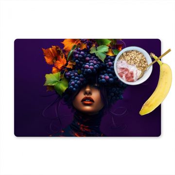 Placemat vinyl - Vrouw - Paars - Druiven