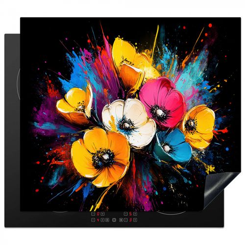 Inductie beschermer - Bloemen - Kleurrijk - Graffiti - Modern - Boeket