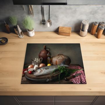 Inductie beschermer - Stilleven met Vis en Olijfolie