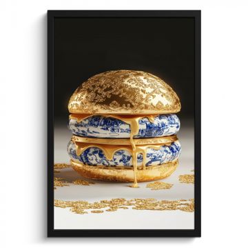 Poster met lijst - Delftsblauw - Goud - Burger