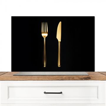 Spatscherm Aluminium - Bestek - Goud - Mes - Vork
