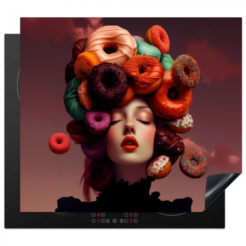 Inductie beschermer - Vrouw - Donuts - Kleurrijk