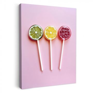 Canvas schilderij - Lolly - Snoep - Citrus