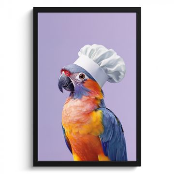 Poster met lijst - Papegaai - Koksmuts - Paars - Cute