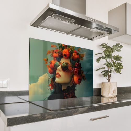Spatscherm Aluminium - Vrouw - Granaatappel - Herfst - Zonnebril