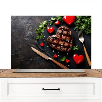 Spatscherm Aluminium - Steak - Hart - Bestek