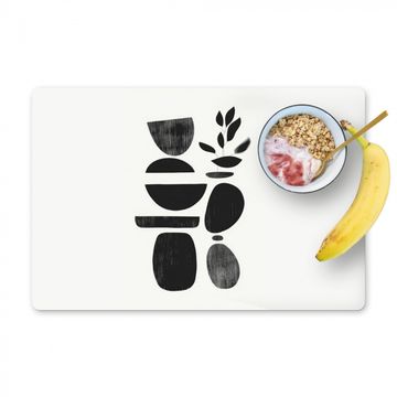 Placemat vinyl - Japandi - Zwart - Abstract