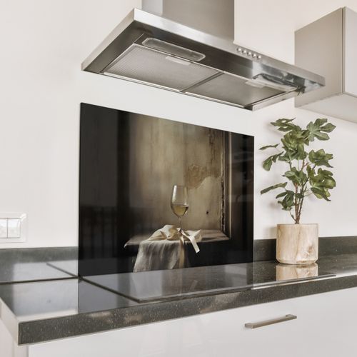 Spatscherm Aluminium - Strik - Beige - Witte - Wijn
