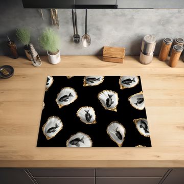 Inductie beschermer - Oesters - Zwart - Vissen - Goud
