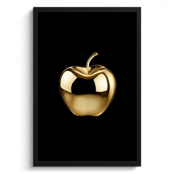 Poster met lijst - Appel - Goud - Chrome - Zwart
