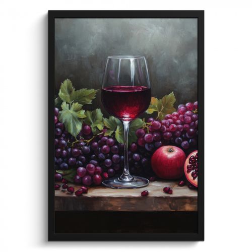 Poster met lijst - Wijn - Fruit - Stilleven