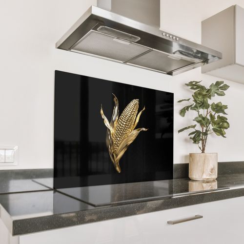 Spatscherm Aluminium - Mais - Eten - Goud - Zwart