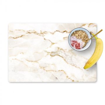 Placemat vinyl - Gouden Aders in Ivoor Marmer