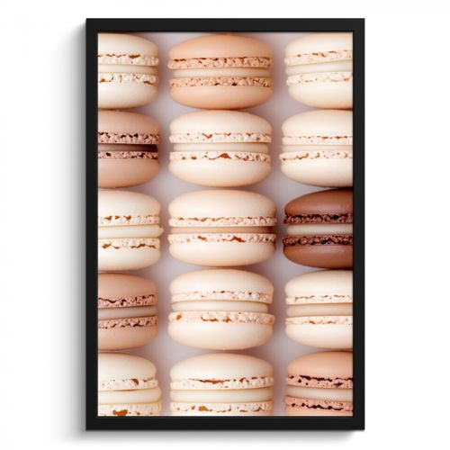 Poster met lijst - Macarons - Beige - Bruin