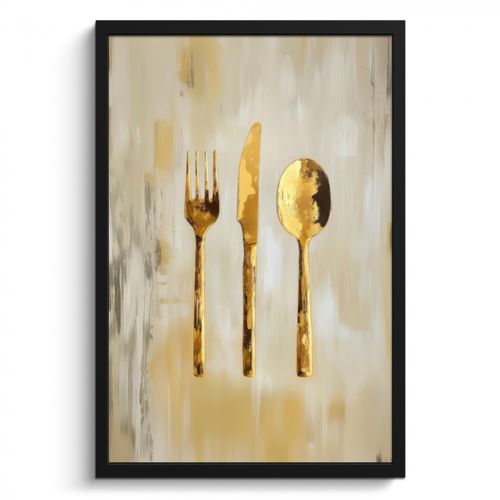 Poster met lijst - Verf - Goud - Bestek