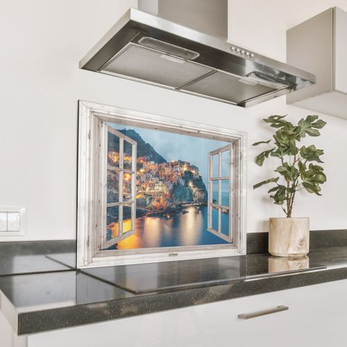 Spatscherm Aluminium - Middellandse Zee Schoonheid bij Schemer