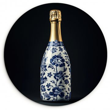Muurcirkel - Champagne - Bloemen - Goud - Chique