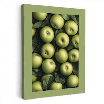 Canvas schilderij - Appels - Groen - bladeren