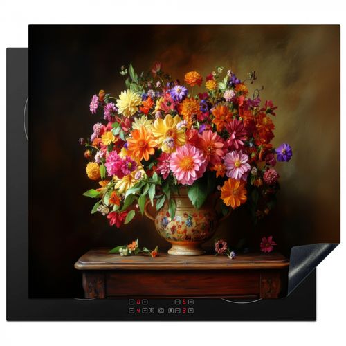 Inductie beschermer - Kleuren - Boeket - Vaas - Hout
