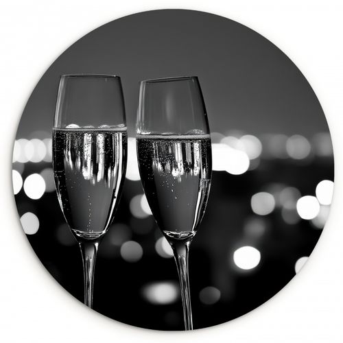Muurcirkel - Bubbels - Proosten - Champagneglazen - Stadslichten