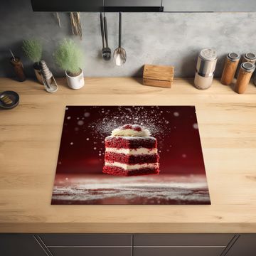Inductie beschermer - Rode - Velvet - Taart - Eten