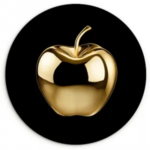 Muurcirkel - Appel - Goud - Chrome - Zwart