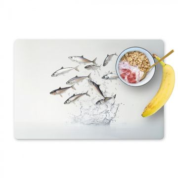 Placemat vinyl - Vissen - Water - Wit