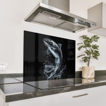 Spatscherm Aluminium - Vis - Koi - Zwart - Water