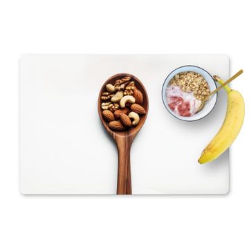 Placemat vinyl - Noten - Wit - Hout